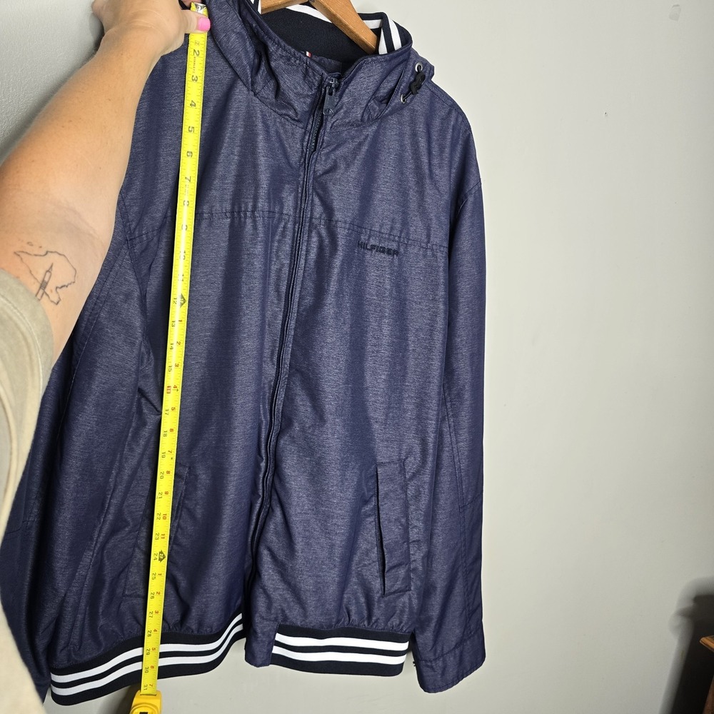 Tommy Hilfiger Jacket Men's Lightweight Hooded Regatta Bomber Jacket Yacht XXL - Picture 15 of 16